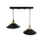 GLOBOSTAR® LUCANA 201-0043 Vintage Κρεμαστό Φωτιστικό Οροφής με Ντουί 2 x E27 AC 220-240V IP20 - Μαύρο & Χρυσό - Μ57 x Π25 x Υ26cm - Image 6