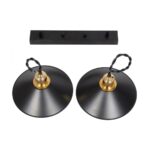 GLOBOSTAR® LUCANA 201-0043 Vintage Κρεμαστό Φωτιστικό Οροφής με Ντουί 2 x E27 AC 220-240V IP20 - Μαύρο & Χρυσό - Μ57 x Π25 x Υ26cm - Image 9