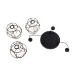 GLOBOSTAR® RAYLO 201-0048 Vintage Κρεμαστό Φωτιστικό Οροφής με Ντουί 3 x E27 AC 220-240V IP20 - Μαύρο & Μπεζ - Μ44 x Π44 x Υ73cm - Image 11