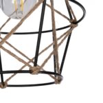 GLOBOSTAR® RAYLO 201-0048 Vintage Κρεμαστό Φωτιστικό Οροφής με Ντουί 3 x E27 AC 220-240V IP20 - Μαύρο & Μπεζ - Μ44 x Π44 x Υ73cm - Image 8