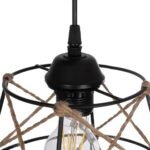 GLOBOSTAR® RAYLO 201-0048 Vintage Κρεμαστό Φωτιστικό Οροφής με Ντουί 3 x E27 AC 220-240V IP20 - Μαύρο & Μπεζ - Μ44 x Π44 x Υ73cm - Image 9