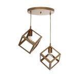 GLOBOSTAR® DISE 201-0056 Μοντέρνο Κρεμαστό Φωτιστικό Οροφής με Ντουί 2 x E27 AC 220-240V IP20 - Χρυσό - Μ50 x Π30 x Υ50cm - Image 4