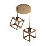 GLOBOSTAR® DISE 201-0056 Μοντέρνο Κρεμαστό Φωτιστικό Οροφής με Ντουί 2 x E27 AC 220-240V IP20 - Χρυσό - Μ50 x Π30 x Υ50cm - Image 5