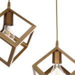 GLOBOSTAR® DISE 201-0056 Μοντέρνο Κρεμαστό Φωτιστικό Οροφής με Ντουί 2 x E27 AC 220-240V IP20 - Χρυσό - Μ50 x Π30 x Υ50cm - Image 7