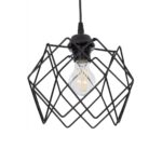 GLOBOSTAR® SOLON 201-0059 Μοντέρνο Κρεμαστό Φωτιστικό Οροφής με Ντουί 1 x E27 AC 220-240V IP20 - Μαύρο - Μ24 x Π24 x Υ23cm