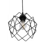 GLOBOSTAR® SOLON 201-0059 Μοντέρνο Κρεμαστό Φωτιστικό Οροφής με Ντουί 1 x E27 AC 220-240V IP20 - Μαύρο - Μ24 x Π24 x Υ23cm - Image 6