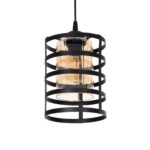 GLOBOSTAR® SOLON 201-0060 Μοντέρνο Κρεμαστό Φωτιστικό Οροφής με Ντουί 1 x E27 AC 220-240V IP20 - Μαύρο & Μελί - Μ16 x Π16 x Υ26cm