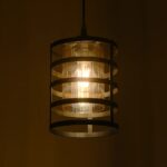 GLOBOSTAR® SOLON 201-0060 Μοντέρνο Κρεμαστό Φωτιστικό Οροφής με Ντουί 1 x E27 AC 220-240V IP20 - Μαύρο & Μελί - Μ16 x Π16 x Υ26cm - Image 3