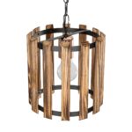 GLOBOSTAR® PRISMON 201-0061 Vintage Κρεμαστό Φωτιστικό Οροφής με Ντουί 1 x E27 AC 220-240V IP20 - Καφέ & Μαύρο - Μ22 x Π22 x Υ24cm - Image 7