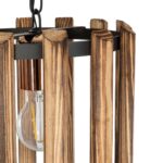 GLOBOSTAR® PRISMON 201-0061 Vintage Κρεμαστό Φωτιστικό Οροφής με Ντουί 1 x E27 AC 220-240V IP20 - Καφέ & Μαύρο - Μ22 x Π22 x Υ24cm - Image 8