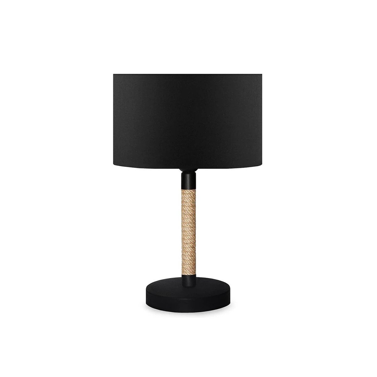 201_0062_0 GLOBOSTAR® BRONX 201-0062 Μοντέρνο Επιτραπέζιο Φωτιστικό Πορτατίφ με Ντουί 1 x E27 AC 220-240V IP20 - Μαύρο & Μπεζ - Μ24 x Π24 x Υ37cm - Image 1