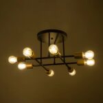 GLOBOSTAR® BLAZEA 201-0064 Vintage Φωτιστικό Οροφής με Ντουί 8 x E27 AC 220-240V IP20 - Χρυσό & Μαύρο - Μ51 x Π51 x Υ7cm - Image 3