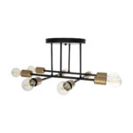 GLOBOSTAR® BLAZEA 201-0064 Vintage Φωτιστικό Οροφής με Ντουί 8 x E27 AC 220-240V IP20 - Χρυσό & Μαύρο - Μ51 x Π51 x Υ7cm - Image 4