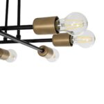 GLOBOSTAR® BLAZEA 201-0064 Vintage Φωτιστικό Οροφής με Ντουί 8 x E27 AC 220-240V IP20 - Χρυσό & Μαύρο - Μ51 x Π51 x Υ7cm - Image 6