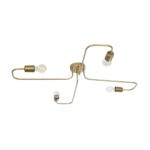 GLOBOSTAR® MOORNA 201-0065 Vintage Φωτιστικό Οροφής με Ντουί 4 x E27 AC 220-240V IP20 - Χρυσό - Μ97 x Π97 x Υ7cm