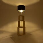 GLOBOSTAR® LUMO 201-0070 Μοντέρνο Επιδαπέδιο Φωτιστικό με Ντουί 1 x E27 AC 220-240V IP20 - Μπεζ & Μαύρο - Μ37 x Π36 x Υ136cm - Image 3