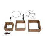 GLOBOSTAR® LUMO 201-0072 Μοντέρνο Επιδαπέδιο Φωτιστικό με Ντουί 1 x E27 AC 220-240V IP20 - Καφέ & Μαύρο - Μ37 x Π36 x Υ136cm - Image 9