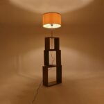 GLOBOSTAR® LUMO 201-0073 Μοντέρνο Επιδαπέδιο Φωτιστικό με Ντουί 1 x E27 AC 220-240V IP20 - Καφέ & Μπεζ - Μ37 x Π36 x Υ136cm - Image 3