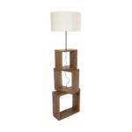 GLOBOSTAR® LUMO 201-0073 Μοντέρνο Επιδαπέδιο Φωτιστικό με Ντουί 1 x E27 AC 220-240V IP20 - Καφέ & Μπεζ - Μ37 x Π36 x Υ136cm - Image 4