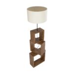 GLOBOSTAR® LUMO 201-0073 Μοντέρνο Επιδαπέδιο Φωτιστικό με Ντουί 1 x E27 AC 220-240V IP20 - Καφέ & Μπεζ - Μ37 x Π36 x Υ136cm - Image 5