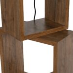 GLOBOSTAR® LUMO 201-0073 Μοντέρνο Επιδαπέδιο Φωτιστικό με Ντουί 1 x E27 AC 220-240V IP20 - Καφέ & Μπεζ - Μ37 x Π36 x Υ136cm - Image 7