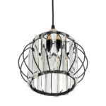 GLOBOSTAR® LUCERO 201-0078 Vintage Κρεμαστό Φωτιστικό Οροφής με Ντουί 1 x E27 AC 220-240V IP20 - Μαύρο & Διάφανο - Μ24 x Π24 x Υ24cm - Image 6