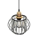 GLOBOSTAR® LUCERO 201-0078 Vintage Κρεμαστό Φωτιστικό Οροφής με Ντουί 1 x E27 AC 220-240V IP20 - Μαύρο & Διάφανο - Μ24 x Π24 x Υ24cm - Image 7