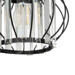 GLOBOSTAR® LUCERO 201-0078 Vintage Κρεμαστό Φωτιστικό Οροφής με Ντουί 1 x E27 AC 220-240V IP20 - Μαύρο & Διάφανο - Μ24 x Π24 x Υ24cm - Image 8