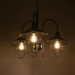 GLOBOSTAR® BLAZEO 201-0079 Vintage Κρεμαστό Φωτιστικό Οροφής με Ντουί 3 x E27 AC 220-240V IP20 - Μαύρο - Μ42 x Π42 x Υ66cm - Image 3