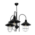 GLOBOSTAR® BLAZEO 201-0079 Vintage Κρεμαστό Φωτιστικό Οροφής με Ντουί 3 x E27 AC 220-240V IP20 - Μαύρο - Μ42 x Π42 x Υ66cm - Image 4