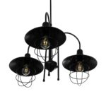 GLOBOSTAR® BLAZEO 201-0079 Vintage Κρεμαστό Φωτιστικό Οροφής με Ντουί 3 x E27 AC 220-240V IP20 - Μαύρο - Μ42 x Π42 x Υ66cm - Image 6