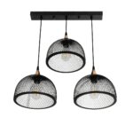 GLOBOSTAR® GLIND 201-0082 Vintage Κρεμαστό Φωτιστικό Οροφής με Ντουί 3 x E27 AC 220-240V IP20 - Μαύρο - Μ60 x Π25 x Υ50cm - Image 5