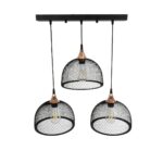 GLOBOSTAR® GLIND 201-0082 Vintage Κρεμαστό Φωτιστικό Οροφής με Ντουί 3 x E27 AC 220-240V IP20 - Μαύρο - Μ60 x Π25 x Υ50cm - Image 6