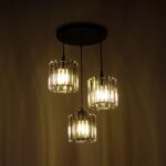 GLOBOSTAR® FLAREX 201-0084 Vintage Κρεμαστό Φωτιστικό Οροφής με Ντουί 3 x E27 AC 220-240V IP20 - Μαύρο & Διάφανο - Μ40 x Π40 x Υ50cm - Image 3