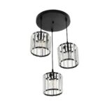 GLOBOSTAR® FLAREX 201-0084 Vintage Κρεμαστό Φωτιστικό Οροφής με Ντουί 3 x E27 AC 220-240V IP20 - Μαύρο & Διάφανο - Μ40 x Π40 x Υ50cm - Image 6