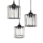 GLOBOSTAR® FLAREX 201-0084 Vintage Κρεμαστό Φωτιστικό Οροφής με Ντουί 3 x E27 AC 220-240V IP20 - Μαύρο & Διάφανο - Μ40 x Π40 x Υ50cm - Image 7