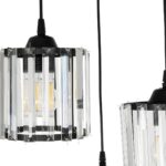 GLOBOSTAR® FLAREX 201-0084 Vintage Κρεμαστό Φωτιστικό Οροφής με Ντουί 3 x E27 AC 220-240V IP20 - Μαύρο & Διάφανο - Μ40 x Π40 x Υ50cm - Image 8