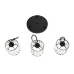 GLOBOSTAR® FLAREX 201-0084 Vintage Κρεμαστό Φωτιστικό Οροφής με Ντουί 3 x E27 AC 220-240V IP20 - Μαύρο & Διάφανο - Μ40 x Π40 x Υ50cm - Image 10