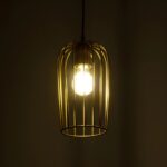 GLOBOSTAR® GLOMIA 201-0085 Vintage Κρεμαστό Φωτιστικό Οροφής με Ντουί 1 x E27 AC 220-240V IP20 - Χρυσό - Μ14 x Π14 x Υ27cm - Image 3