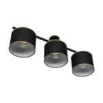 GLOBOSTAR® GLOWEN 201-0086 Vintage Φωτιστικό Οροφής με Ντουί 3 x E27 AC 220-240V IP20 - Μαύρο & Χρυσό - Μ80 x Π20 x Υ20cm - Image 5