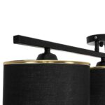 GLOBOSTAR® GLOWEN 201-0086 Vintage Φωτιστικό Οροφής με Ντουί 3 x E27 AC 220-240V IP20 - Μαύρο & Χρυσό - Μ80 x Π20 x Υ20cm - Image 7