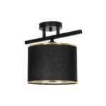 GLOBOSTAR® GLOWEN 201-0087 Vintage Φωτιστικό Οροφής με Ντουί 1 x E27 AC 220-240V IP20 - Μαύρο & Χρυσό - Μ30 x Π20 x Υ20cm