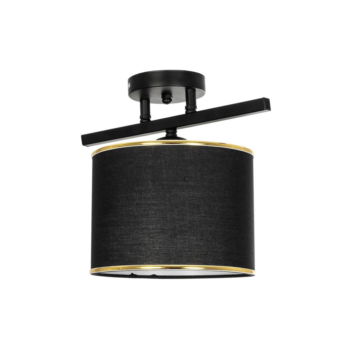 201_0087_0 GLOBOSTAR® GLOWEN 201-0087 Vintage Φωτιστικό Οροφής με Ντουί 1 x E27 AC 220-240V IP20 - Μαύρο & Χρυσό - Μ30 x Π20 x Υ20cm - Image 1