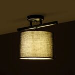 GLOBOSTAR® GLOWEN 201-0087 Vintage Φωτιστικό Οροφής με Ντουί 1 x E27 AC 220-240V IP20 - Μαύρο & Χρυσό - Μ30 x Π20 x Υ20cm - Image 3