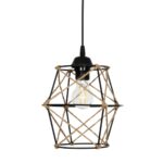 GLOBOSTAR® SOLON 201-0088 Vintage Κρεμαστό Φωτιστικό Οροφής με Ντουί 1 x E27 AC 220-240V IP20 - Μαύρο & Μπεζ - Μ22 x Π22 x Υ27cm - Image 5