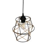 GLOBOSTAR® SOLON 201-0088 Vintage Κρεμαστό Φωτιστικό Οροφής με Ντουί 1 x E27 AC 220-240V IP20 - Μαύρο & Μπεζ - Μ22 x Π22 x Υ27cm - Image 7