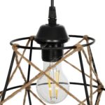 GLOBOSTAR® SOLON 201-0088 Vintage Κρεμαστό Φωτιστικό Οροφής με Ντουί 1 x E27 AC 220-240V IP20 - Μαύρο & Μπεζ - Μ22 x Π22 x Υ27cm - Image 8