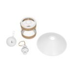 GLOBOSTAR® GLORA 201-0089 Vintage Κρεμαστό Φωτιστικό Οροφής με Ντουί 1 x E27 AC 220-240V IP20 - Λευκο & Μπεζ - Μ30 x Π30 x Υ29cm - Image 11