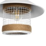 GLOBOSTAR® GLORA 201-0089 Vintage Κρεμαστό Φωτιστικό Οροφής με Ντουί 1 x E27 AC 220-240V IP20 - Λευκο & Μπεζ - Μ30 x Π30 x Υ29cm - Image 8