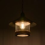 GLOBOSTAR® GLORA 201-0090 Vintage Κρεμαστό Φωτιστικό Οροφής με Ντουί 1 x E27 AC 220-240V IP20 - Μαύρο & Μπεζ - Μ30 x Π30 x Υ29cm - Image 3